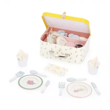 Janod Set de joc picnic în valiză cu accesorii, 24 piese, Shiny Grandma, 3+