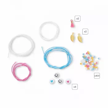Set de creare bijuterii DIY Janod cu mărgele flori 6+