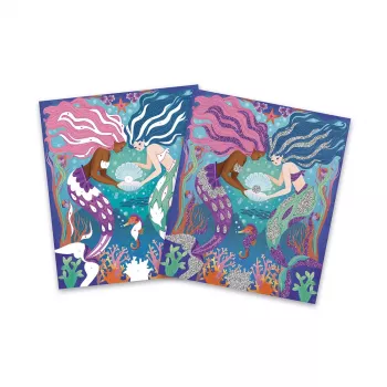 Set creativ Janod cu sclipici, sirene, 6+