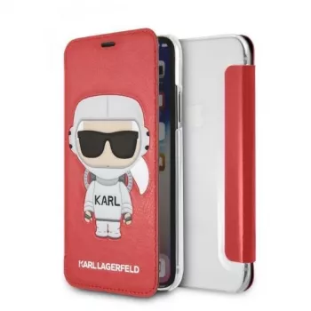 Husă tip carte Karl Lagerfeld KLFLBKPXKSCORE pentru iPhone X/XS Red Karl Space Cosmonaut