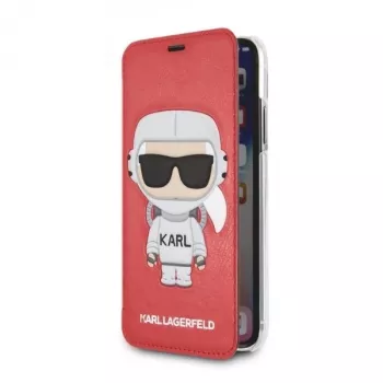 Husă tip carte Karl Lagerfeld KLFLBKPXKSCORE pentru iPhone X/XS Red Karl Space Cosmonaut