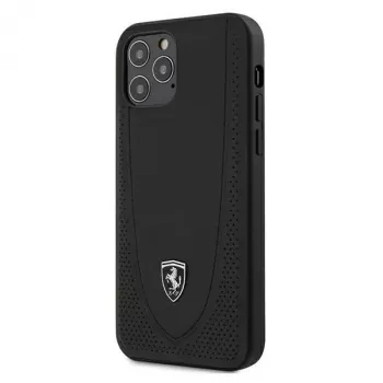 Husă rigidă perforată Ferrari FEOGOHCP12MBK Off Track pentru iPhone 12 / 12 Pro 6,1