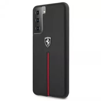 Ferrari FEOSIHCS21MBK S21+ G996 Husă rigidă neagră Off Track din piele cu dungi de nailon