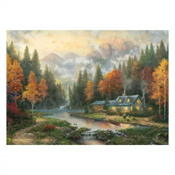Schmidt Thomas Kinkade Studios Autumn Evening at the Lake 1000 Piece Jigsaw Puzzle