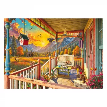 SCHMIDT SPIELE Bergland-Veranda (1000 Pieces) Jigsaw Puzzle