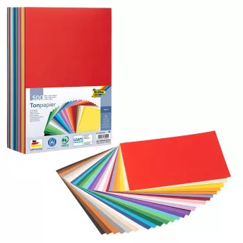 Folia Hârtie pentru lucru manual culori asortate 130 g/m² 500 file - A4