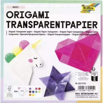 Folia Hârtie de pliat transparentă 15 x 15 cm, 50 file, 42 g/m²
