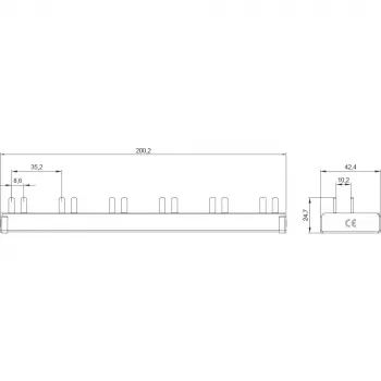 SIEMENS 5ST3675-0 Bară de distribuție cu pini 10mm² 3p/N 6xAFD+6xKomp. 12TE