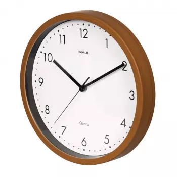 MAUL 9051476 Ceas de perete cu cuarț 30 cm x 5 cm lemn (închis) alb