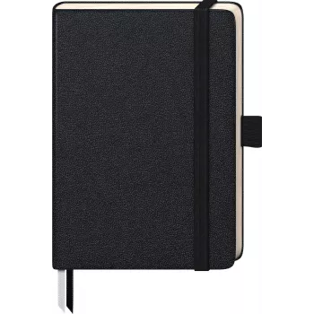 Carnet BRUNNEN KOMPAGNON A6 cu pătrățele negru 96 file legat cu fir