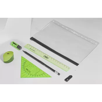 Set de scris pentru școală Möbius Ruppert verde neon