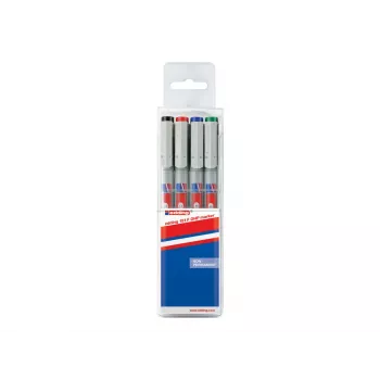 Marker pentru retroproiector EDDING 4-151-4, nepermanent, asortat, 4 bucăți/pachet