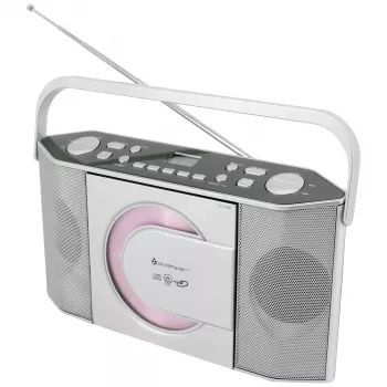Soundmaster RCD1755SI Portable CD Radio with FM Tuner, Silver