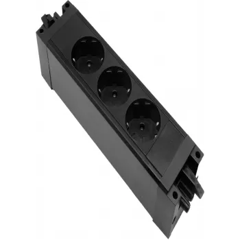 HELOS Prelungitor GST18 compatibil 3 prize CEE7/3 negru
