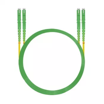 HELOS Cablu patch fibră optică E2000® APC/E2000® APC (LSH) Duplex 9/125µm OS2 galben 0,5 m