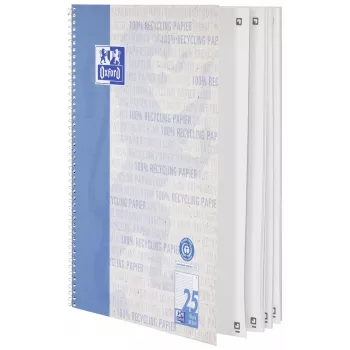 Bloc notes Oxford College Block A4+ 80 file liniat perforat 4 găuri alb 90 g/m²