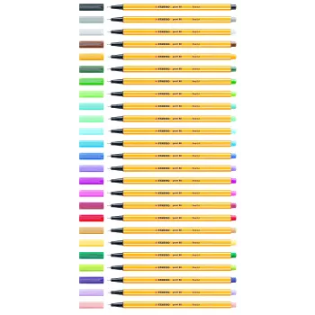 STABILO Point 88 Fineliner Pen - Assorted Colors - 0.4 mm - 12 Pack