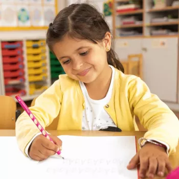 Creion grafit STABILO EASYgraph HB albastru triunghiular ergonomic pentru dreptaci