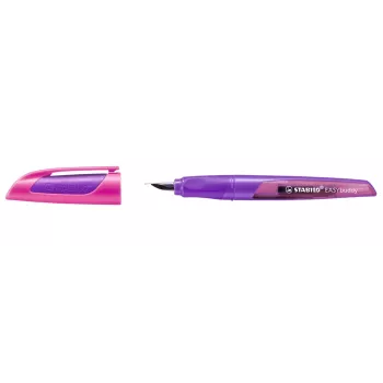 Stilou STABILO EASYbuddy, Magenta / Violet, sistem cu cartuș, cerneală albastru regal, pentru dreptaci și stângaci, 1 buc.