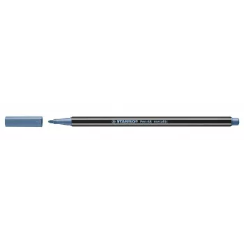 Cariocă cu vârf fibră STABILO Pen 68 Metallic, albastru metalic, 1 buc.