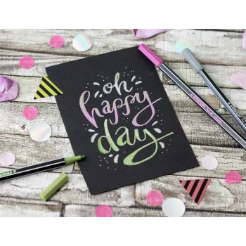 Cariocă cu vârf fibră STABILO Pen 68 Metallic, roz metalic, 1 buc.