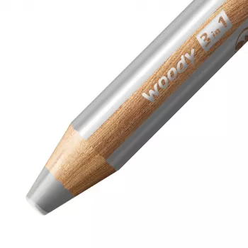 Creion multifuncțional STABILO Woody 3-in-1, 7,6 cm, set pastel de 18 piese cu pensulă