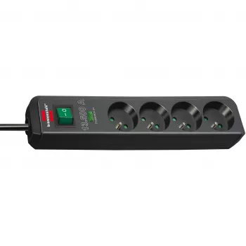 Brennenstuhl Eco-Line prelungitor cu prize 4 prize cu protecție la supratensiune 1,5m negru 13,5kA