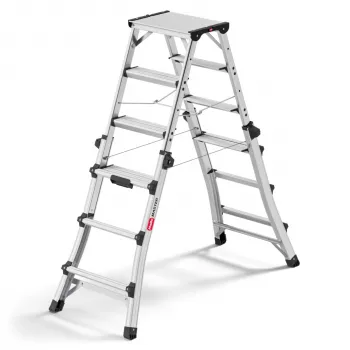 Scară combinată telescopică Hailo Master DTL100 2x4 - 2x6 trepte, 150 kg, aluminiu