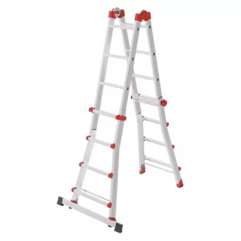 Hailo M80 4x4 Rung Ladder - Combination Ladder, Aluminium, 150 kg Load Capacity