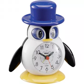 MEBUS 26514 Ceas deșteptător pentru copii pinguin, culori asortate