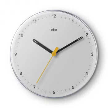 Ceas de perete cu cuarț Braun BC26W analogic Silent Sweep 23 cm alb