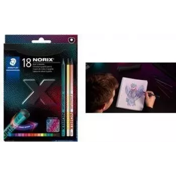 Set de creioane colorate STAEDTLER NORIX 186 C18P, 100% PEFC