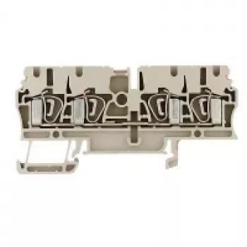 Bornă de trecere Weidmüller ZDU 2.5/4AN, conexiune cu clemă cu arc, 2,5 mm², bej, 100 bucăți