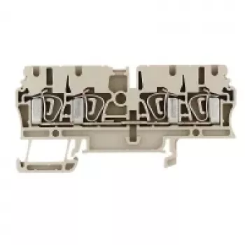 Bornă de trecere Weidmüller ZDU 2.5/4AN, conexiune cu clemă cu arc, 2,5 mm², bej, 100 bucăți
