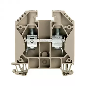 Bornă de trecere Weidmüller WDU 16, conexiune cu șurub, 16 mm², 1000 V, 76 A, bej închis