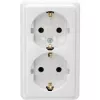 Priză cu contact de protecție 2 module HEINRICH KOPP, montaj aparent, standard, alb arctic 102502002