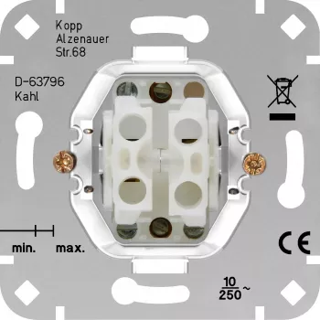 Inserție întrerupător cu tastă HEINRICH KOPP Series HK05/HK07 aluminiu 503800002