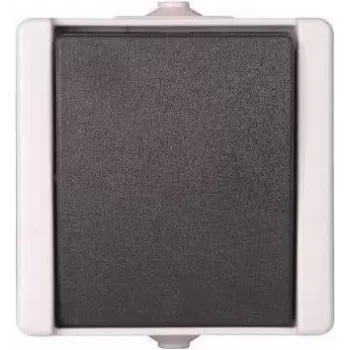 Întrerupător cu buton Heinrich Kopp Paris, negru și alb, termoplast, IP44, 250 V, 10 A