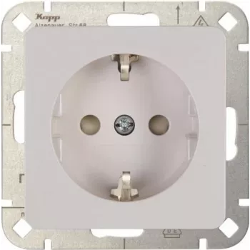 Priză Schuko Heinrich Kopp HK02 cu protecție sporită la atingere, alb polar