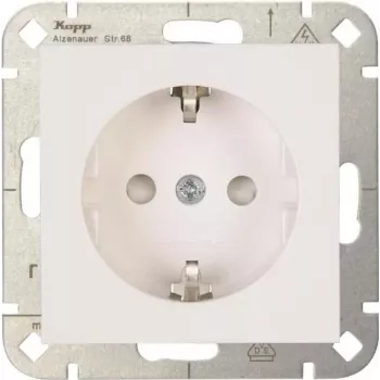 Priză Schuko Heinrich Kopp HK07 cu protecție sporită la atingere alb pur (RAL 9010)