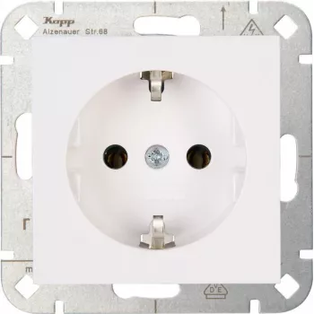 Priză Schuko Heinrich Kopp HK07 alb pur 949329007