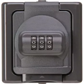 Priză SCHUKO de suprafață Heinrich Kopp APWG Blue Electric cu lacăt cu cifru, IP44, albastru