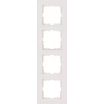 Ramă de acoperire Heinrich Kopp 4 module HK07 PURE 299,6 x 86 x 9,5 mm IP20 fixare cu clemă alb lucios