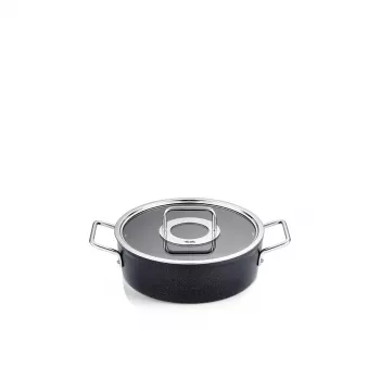 Vas de gătit Fissler Adamant CA 24 cm cu capac din sticlă, 4,2 L, compatibil cu inducție, antiaderent, made in Germania