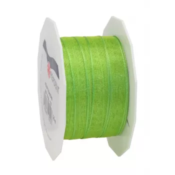 Panglică cadou C.E. Pattberg Four Seasons mătase mată verde iarbă 10 mm x 25 m