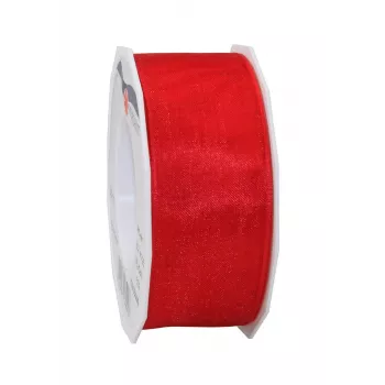 Panglică cadou C.E. Pattberg Four Seasons satin mată roșu 40 mm x 25 m