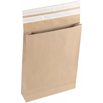 Vereinigte Papierwarenfabriken Classic plic de expediere cu pliuri închidere dublă autocolantă aprox. DIN D4 fără fereastră maro cu pliu de 5,0 cm (2FVMF000511)