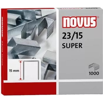 Novus Dahle Novus 23/15 SUPER Pachet de capse - 1,5 cm - 1000 capse - oțel - oțel inoxidabil