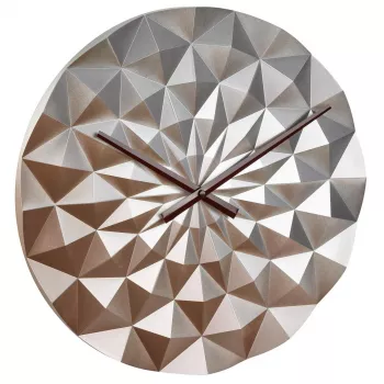 TFA DIAMOND ceas de perete metalic auriu roz 396 mm x 44 mm cuarț analogic