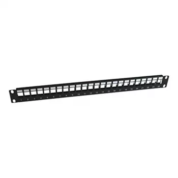 Panasonic 3SR-PATCH-24P Patch panel 24 porturi (tip Keystone) incl. 24 RJ45 Cat.6 UTP Keystone Jacks - negru